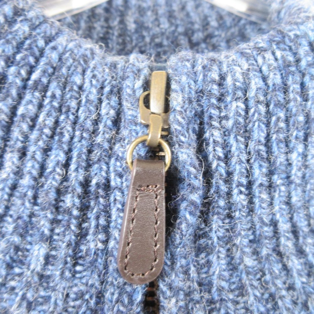 L.L. Bean Sweater Jacket Size M Zippered Flannel Lined - Picture 4 of 10